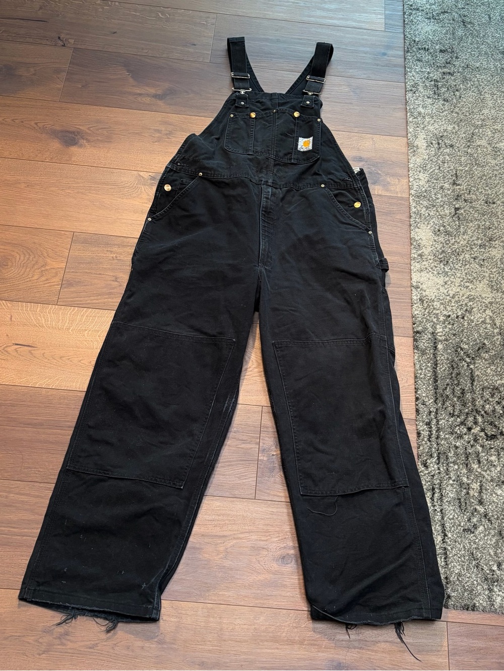 Carhartt Double Knee Black Canvas Work Coveralls